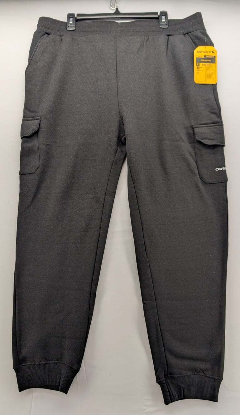 NWT Carhartt Men's Force Relaxed Fit Sweatpant in Black sz Large
